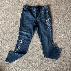 Simply Vera Vera Wang Blue Jeans with Floral Design